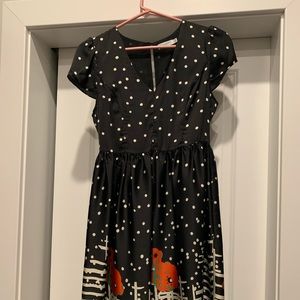 Polka-dot dress with cap sleeves